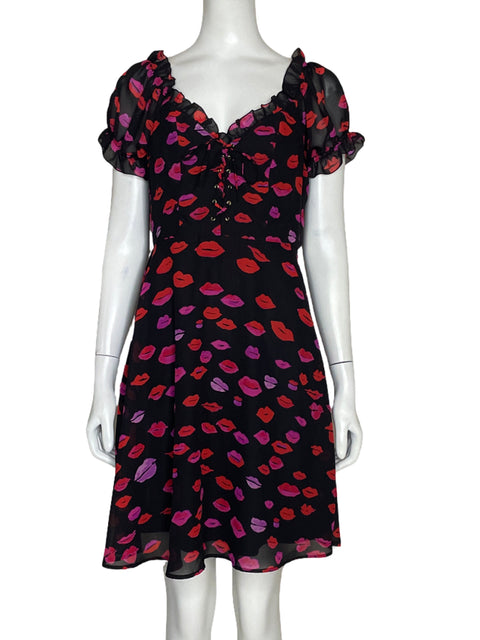 Vestido Betsey Johnson Kisses Negro - Talla 2