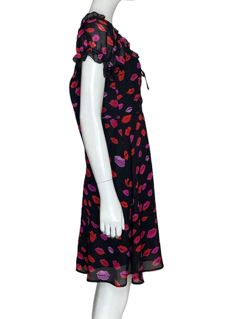 Vestido Betsey Johnson Kisses Negro - Talla 2