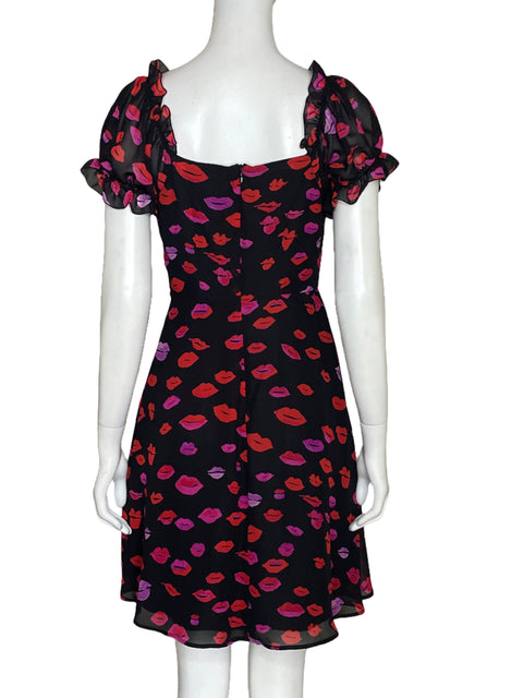 Vestido Betsey Johnson Kisses Negro - Talla 2