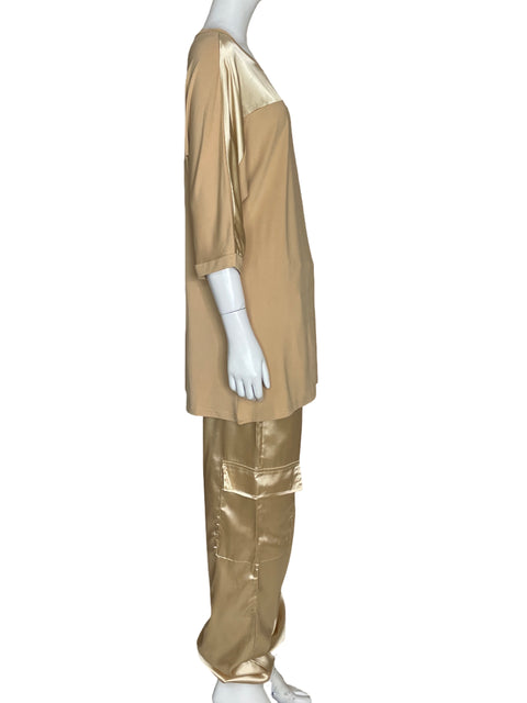 Set Tesoro TPS Blusa + Pantalón Beige - Talla L