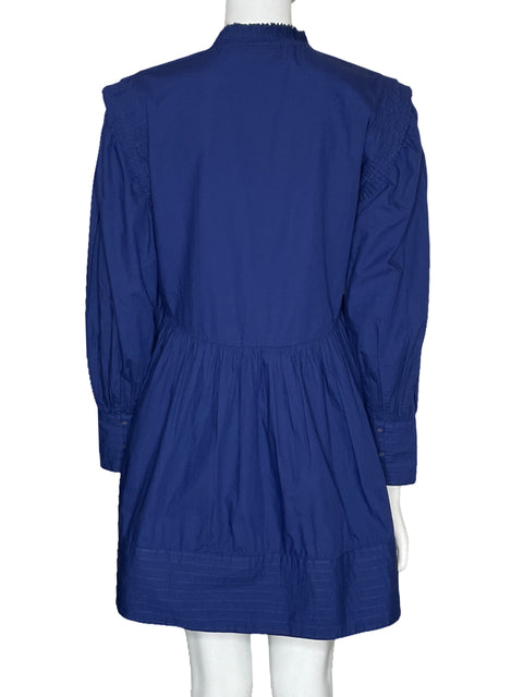 Vestido Farm Open Yoke Mini Azul-Talla S