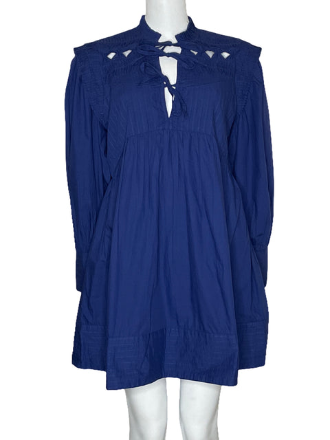 Vestido Farm Open Yoke Mini Azul-Talla S