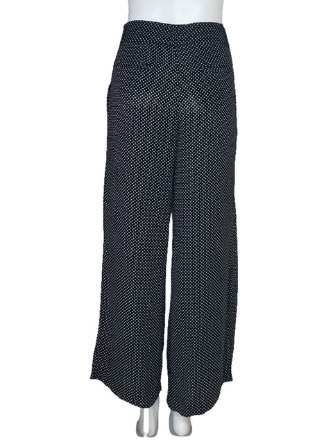 Pantalón Zara Lunares Pinzas Negro-Talla S