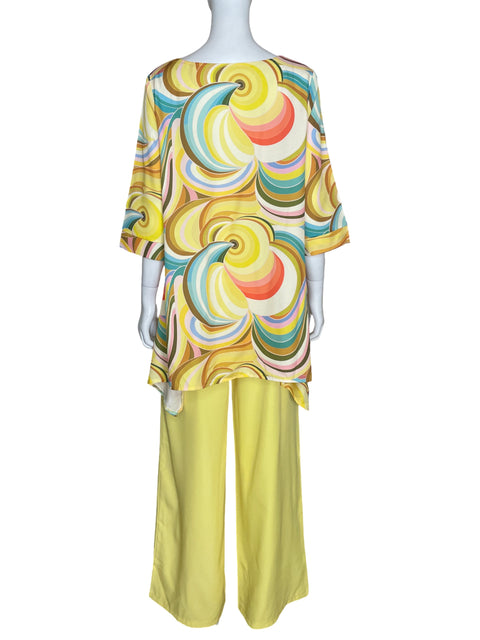 Set Tesoro TPS Blusa + Pantalón Estampado Amarillo - Talla L