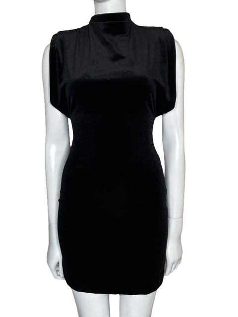 Vestido Zara Aterciopelado Mini Negro-Talla S