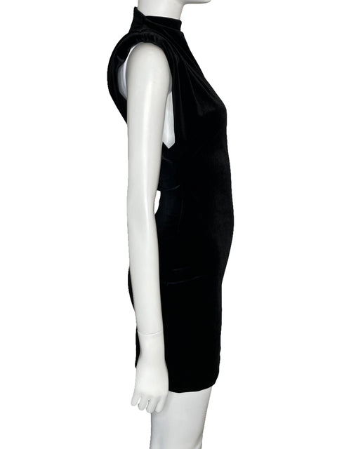 Vestido Zara Aterciopelado Mini Negro-Talla S