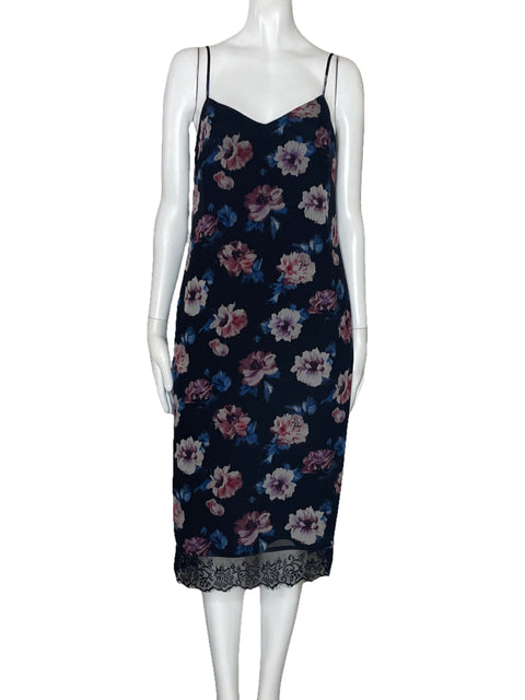 Vestido Zara Fluido Encaje Negro-Talla S