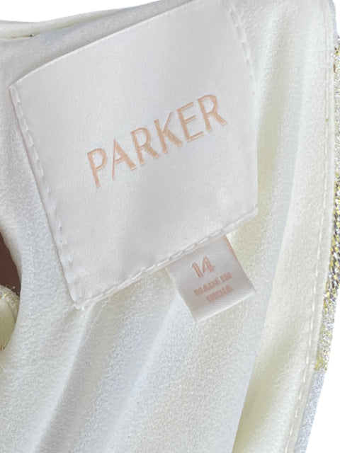 Vestido Parker Halter Brillante Beige - Talla 14