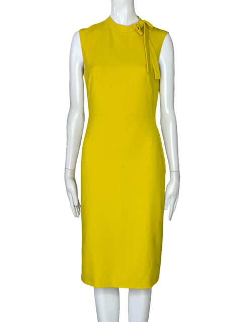 Vestido Zara Lazo Sheath Amarillo-Talla S