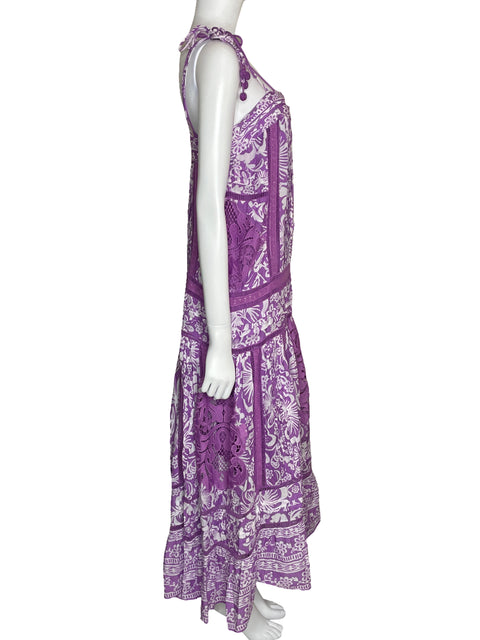 Vestido Farm Tirantes Plisado Morado-Talla S