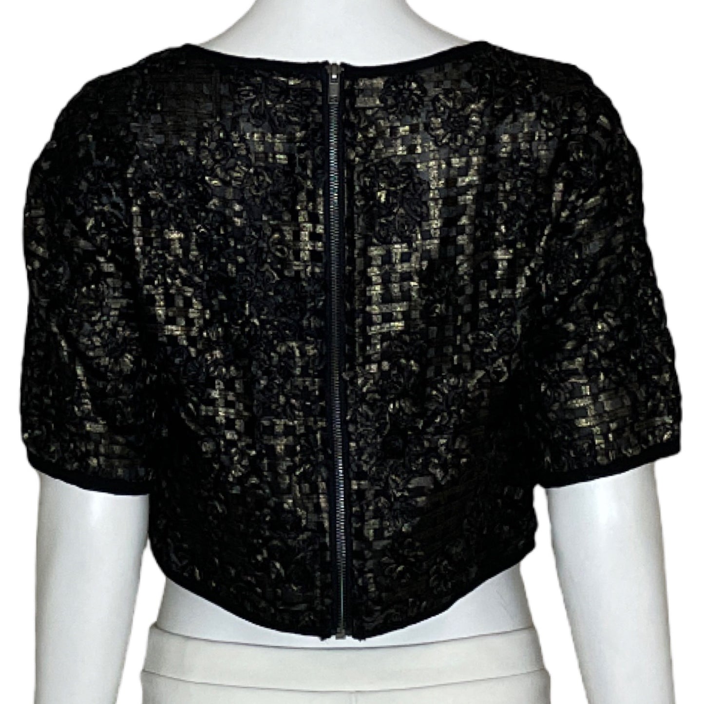 Blusa TOV Cinta Bordado Metalizado Dorado-Talla 40