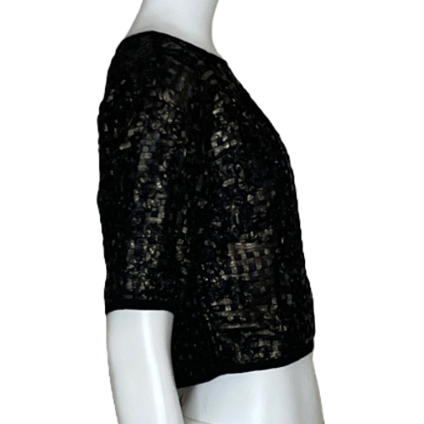 Blusa TOV Cinta Bordado Metalizado Dorado-Talla 40