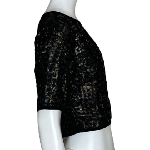 Blusa TOV Cinta Bordado Metalizado Dorado-Talla 40