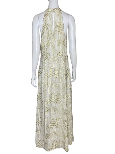 Vestido Parker Halter Brillante Beige - Talla 14