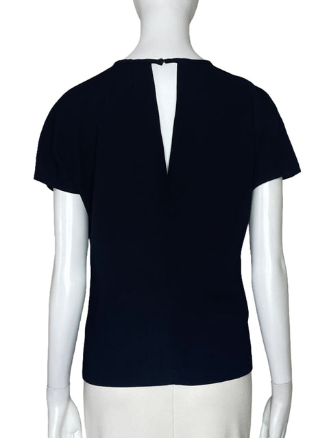 Blusa Zara Cuello V Pedreria Negro-Talla XS