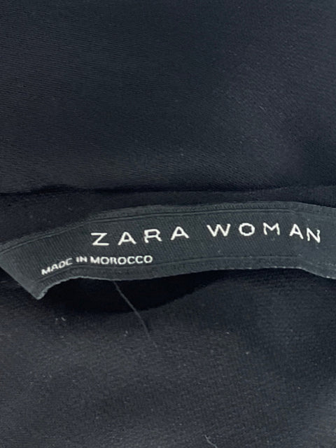 Blusa Zara Cuello V Pedreria Negro-Talla XS