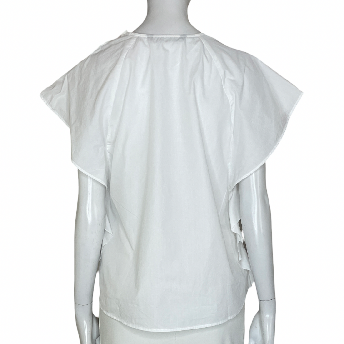 Blusa ZARA Flecos Mangas Corta Blanco - Talla XS