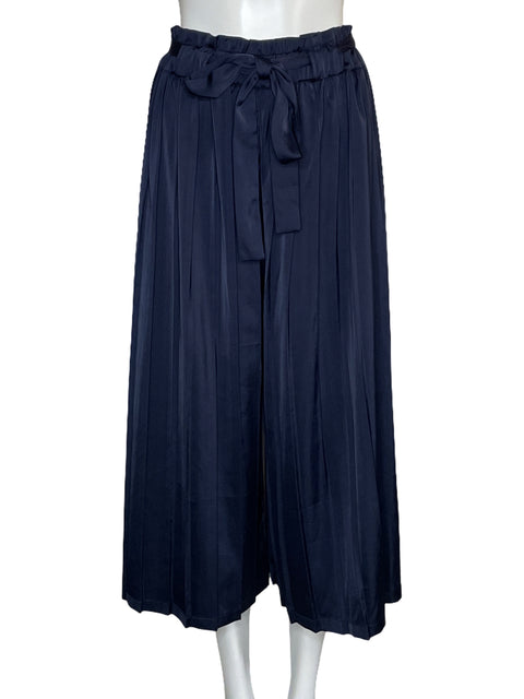 Pantalón Santa Simona Palazzo Plisado Azul-Talla S