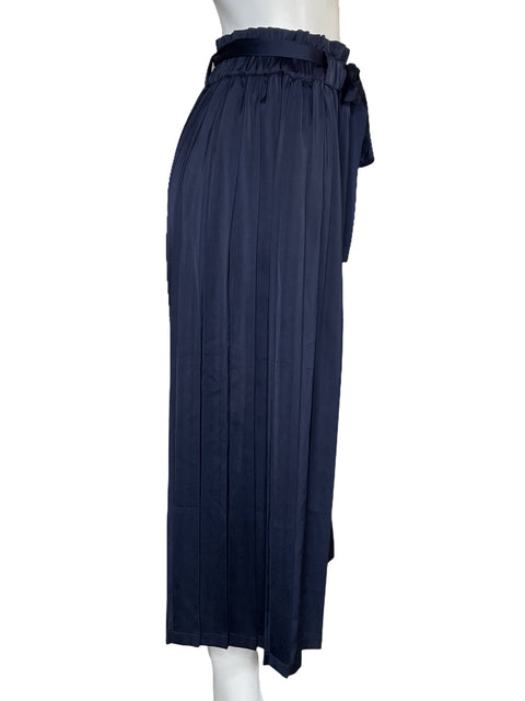 Pantalón Santa Simona Palazzo Plisado Azul-Talla S
