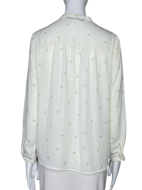 Blusa Zara Tres Botones Mangas Blanco-Talla S
