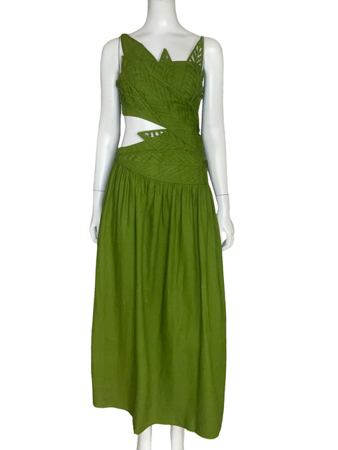 Vestido Farm Rio Green Leaves Cut Out Verde - Talla M