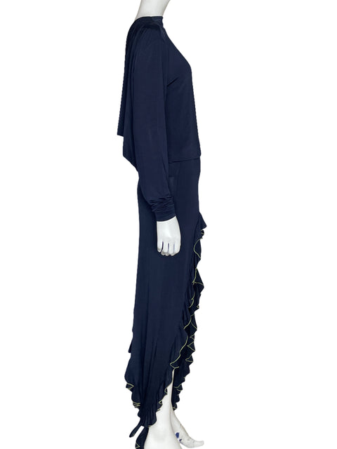 Vestido Siedres Mangas Largas Azul -Talla 36
