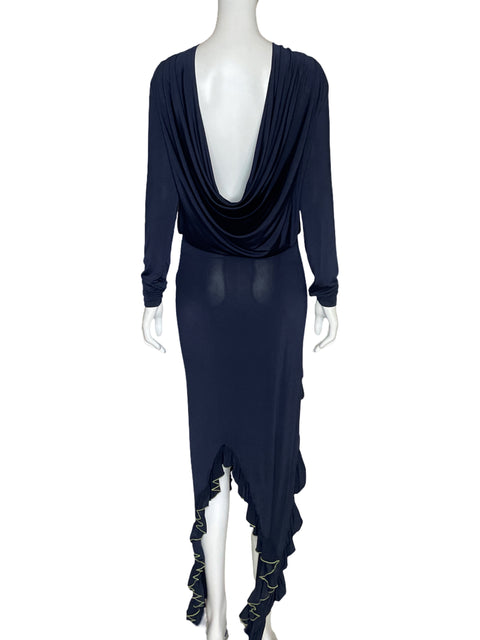 Vestido Siedres Mangas Largas Azul -Talla 36