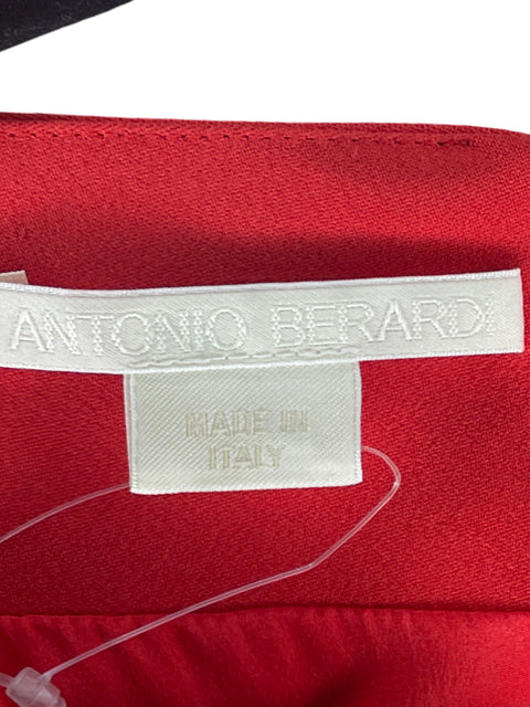 Vestido Antonio Berardi Drapeado Cremallera Rojo-Talla 44