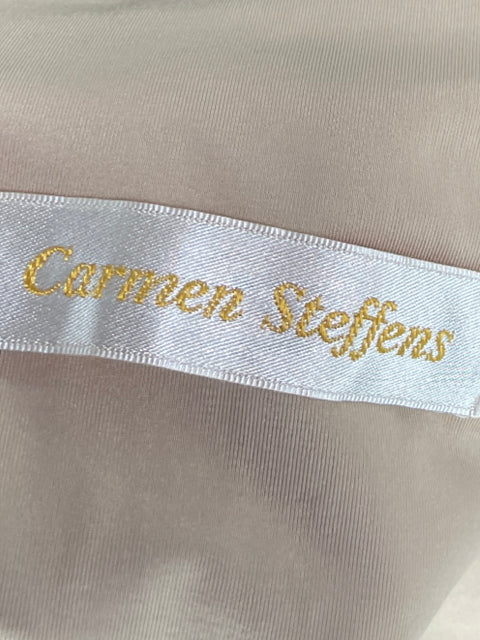 Vestido Carmen Steffens Tiras Flores Maxi Beige - Talla M