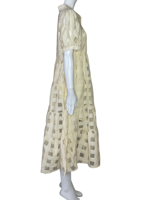 Vestido Umgee Cuadros Camisero Blanco-TallaM