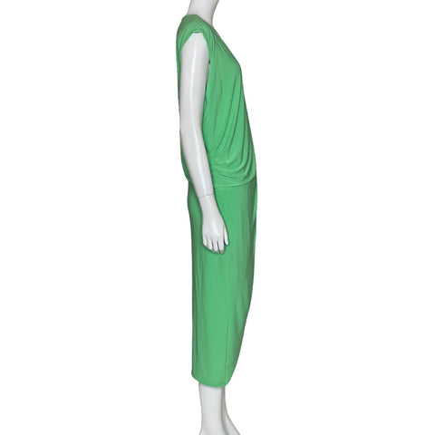 Vestido Express Drapeado Verde-Talla M