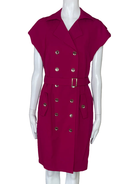 Vestido Calvin Klein Cruzado Cinturon Rosado-Talla M