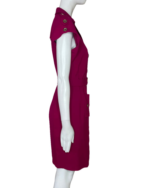 Vestido Calvin Klein Cruzado Cinturon Rosado-Talla M