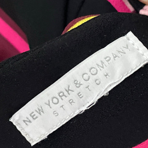 Vestido New York & Company 
Midi Rayas Rosado-Talla S