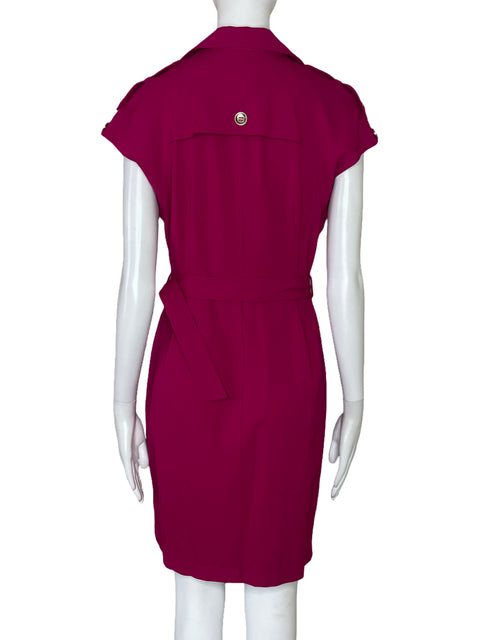 Vestido Calvin Klein Cruzado Cinturon Rosado-Talla M