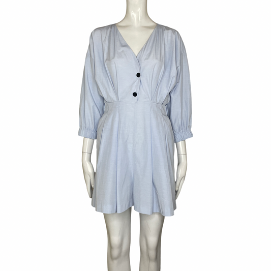 Romper ZARA Mangas Larga Pliegues Azul - Talla XS