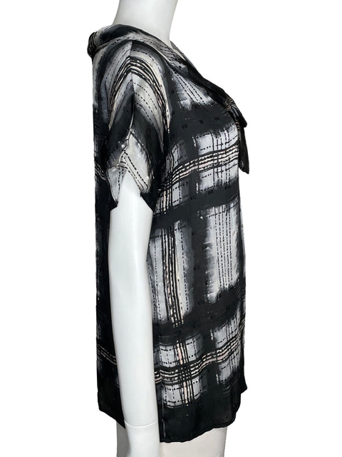 Blusa St. John Couture Manga Corta Negro-Talla 10