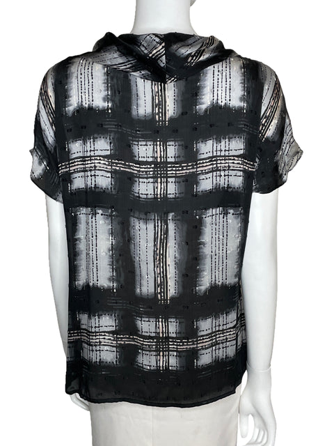 Blusa St. John Couture Manga Corta Negro-Talla 10