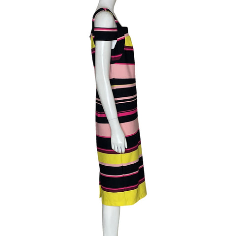 Vestido New York & Company 
Midi Rayas Rosado-Talla S