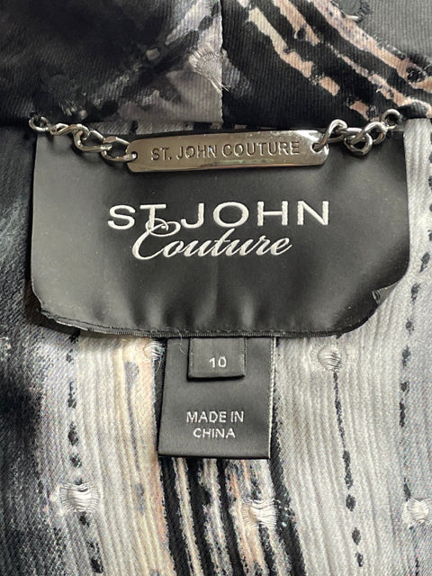 Blusa St. John Couture Manga Corta Negro-Talla 10