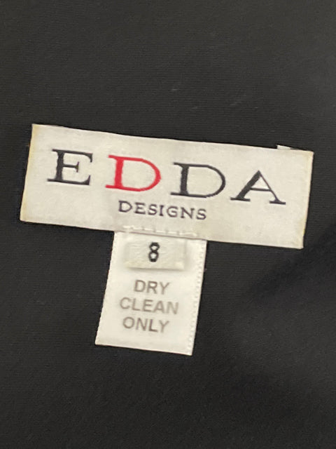 Blusa Edda Designs One Shoulder Negro-Talla 8