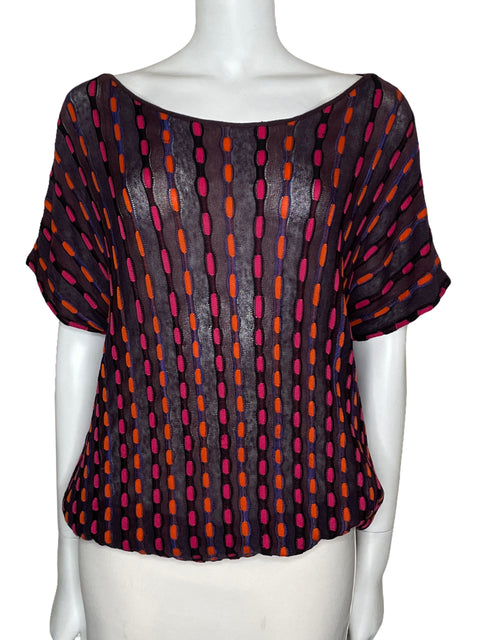 Blusa Missoni De Punto Manga Corta Morado-Talla 8