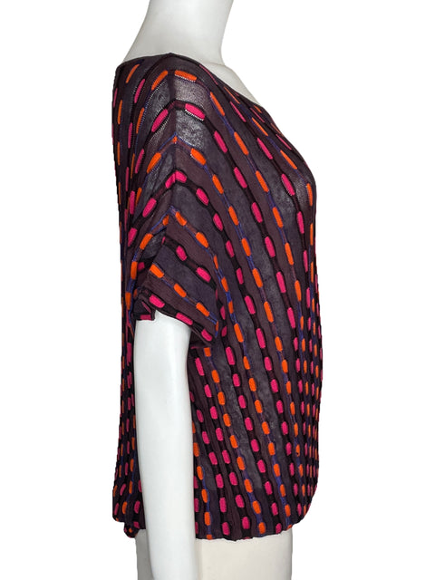 Blusa Missoni De Punto Manga Corta Morado-Talla 8