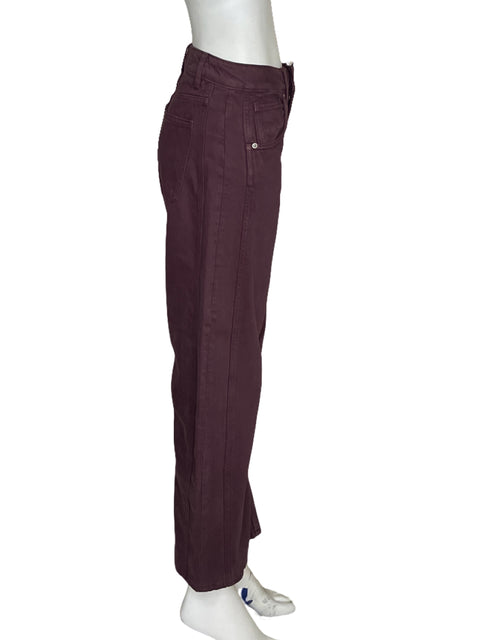 Pantalón Zara Mid Rise Length Rojo Vino - Talla 0