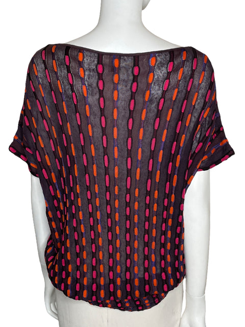 Blusa Missoni De Punto Manga Corta Morado-Talla 8