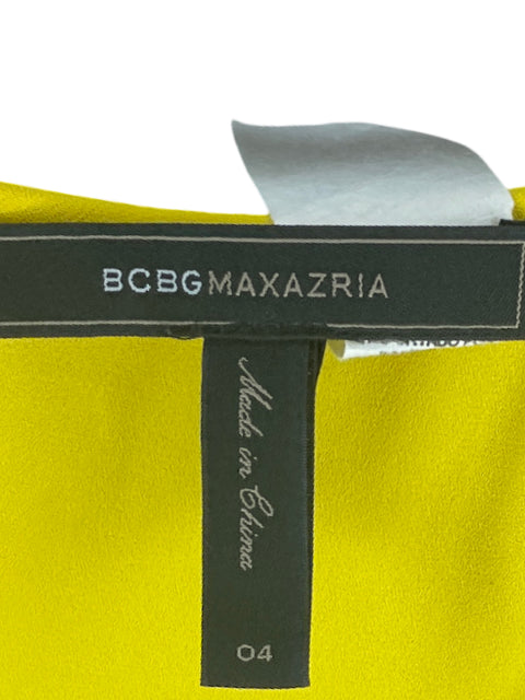 Vestido BCBG Sin Mangas Cruzado Amarillo-Talla 4