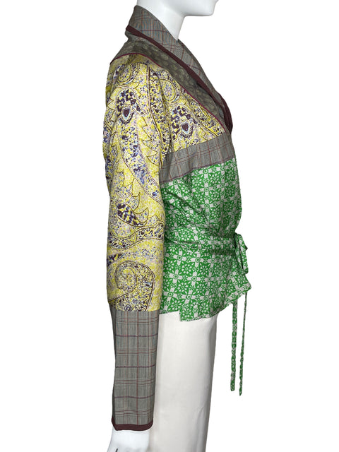 Camisa Etro Estampada Manga Larga Verde-Talla 46