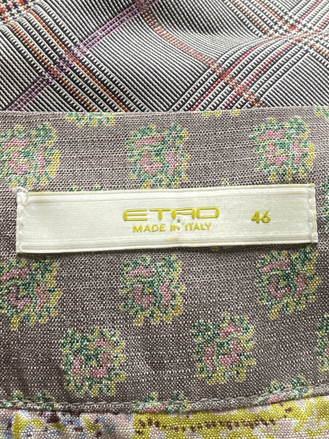 Camisa Etro Estampada Manga Larga Verde-Talla 46