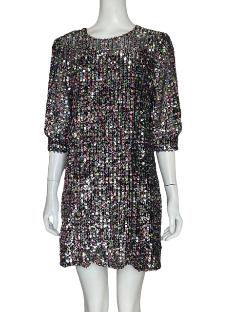 Vestido Zara Lentejuelas Negro - Talla M