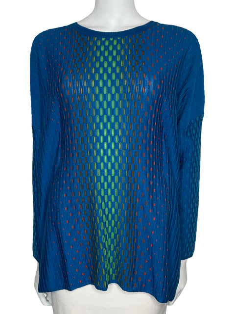 Sueter Missoni De Punto Manga Larga Azul-Talla S